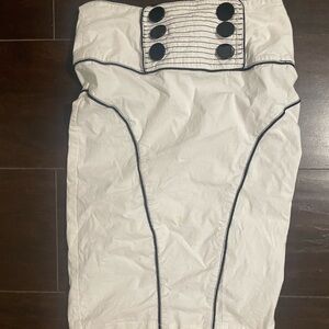 White Bandage Skirt with Black Button Accents By Pudding Jeans Size S